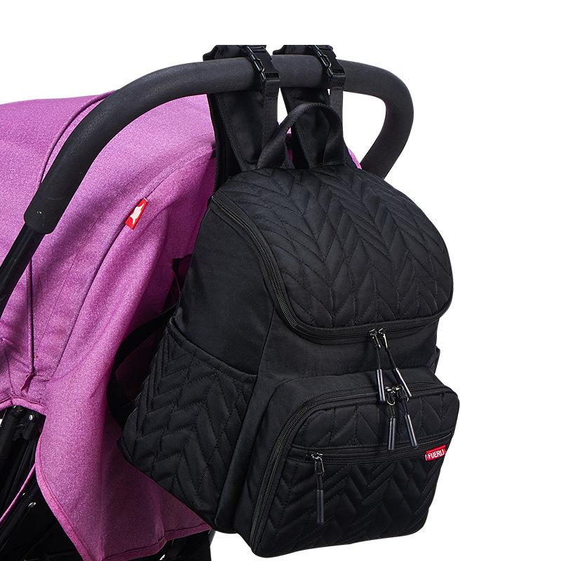 Изображение товара: Сумка для подгузников, рюкзак, многофункциональная детская дорожная сумка с пеленальным подкладом и креплением для коляски, водонепроницаемые сумки для подгузников для мамы
