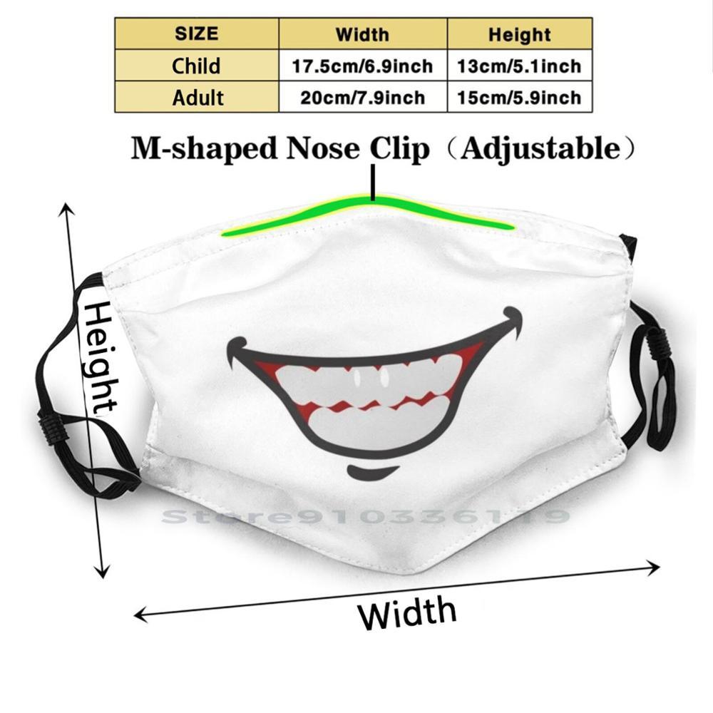 Изображение товара: Мультипликационная маска для лица, подарок, многоразовая маска с принтом рта Pm2.5, фильтр, маска для лица, детская мультяшная маска для рта, улыбка, забавные зубы
