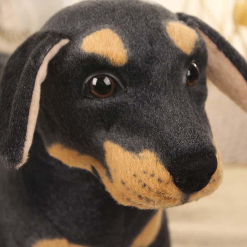 Изображение товара: Имитация Черной собаки, плюшевая мягкая игрушка, стоящая собака, кукла, кровать, диван, подушка, украшение для дома, креативный подарок