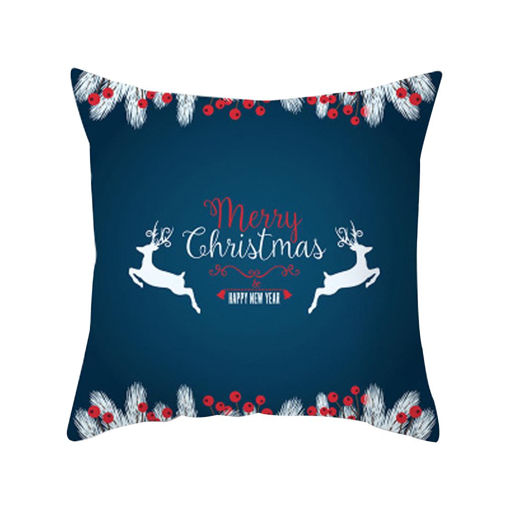 Изображение товара: 2020 Рождественская мягкая квадратная наволочка с принтом в виде лося, Санта-Клауса, наволочка, покрывало для подушки, размер L * 5