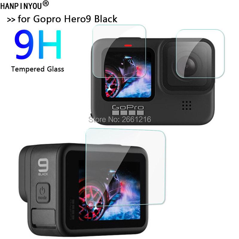Изображение товара: Для Gopro Hero 9 Black HD Clear 9H 2.5D объектив камеры + передний ЖК-экран + задняя защитная пленка из закаленного стекла для Gopro Hero9 Blac