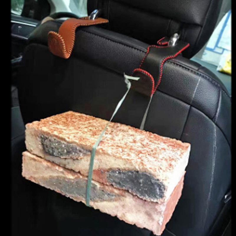Изображение товара: Универсальная автомобильная вешалка на подголовник заднего сиденья из искусственной кожи, крючки для хранения продуктов, сумки
