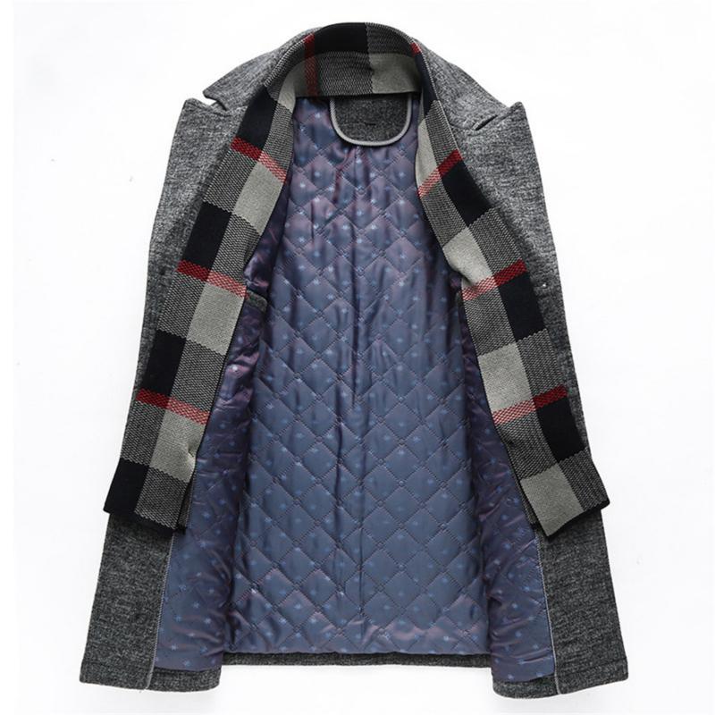 Изображение товара: Высококачественное шерстяное пальто для мужчин с шарфом и лацканами, однотонное мужское шерстяное пальто, деловое повседневное Мужское пальто, теплое роскошное пальто, M-5XL