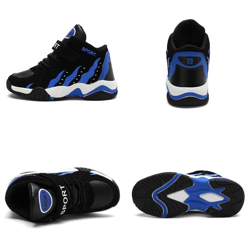 Изображение товара: Баскетбольные детские кроссовки, детская повседневная обувь для мальчиков, кроссовки для девочек, кожаная нескользящая обувь для бега, кроссовки