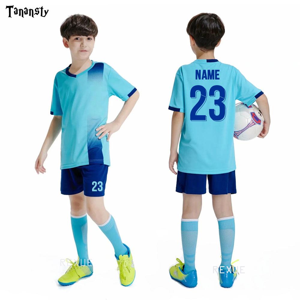 Изображение товара: Бесплатная доставка носков, детские футбольные наборы, Футбольная форма для мальчиков 2020, футбольная Джерси, детский спортивный комплект с носками