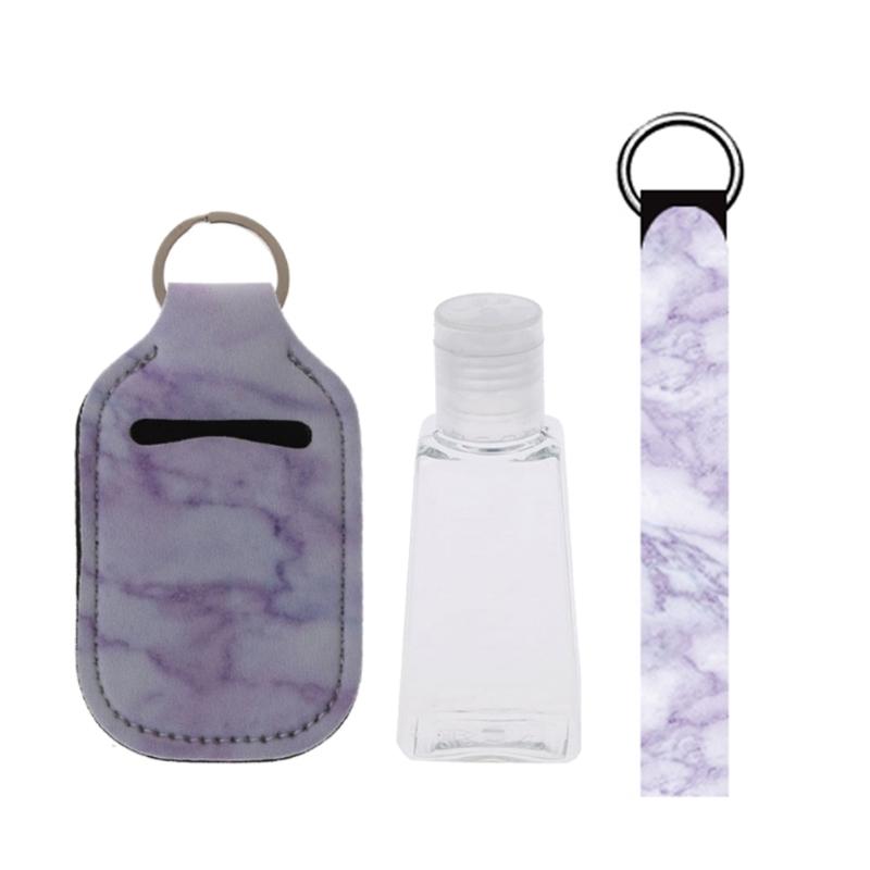 Изображение товара: Портативные многоразовые Пустые дорожные бутылки 1 унция с ремешком на руку, Набор держателей для ключей