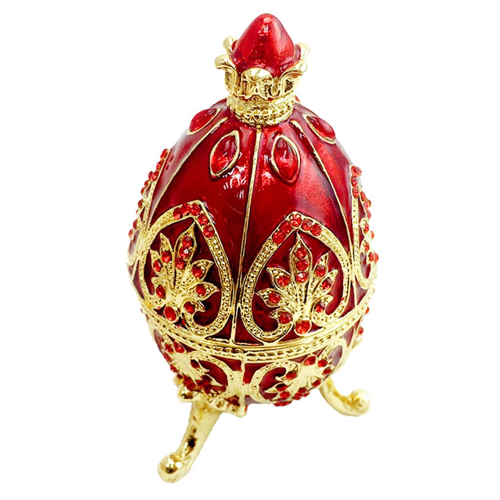 Изображение товара: Красная эмалированная Пасхальная коробка-яйцо для ювелирных изделий Диамант органайзер для хранения вечерние украшения для мероприятий
