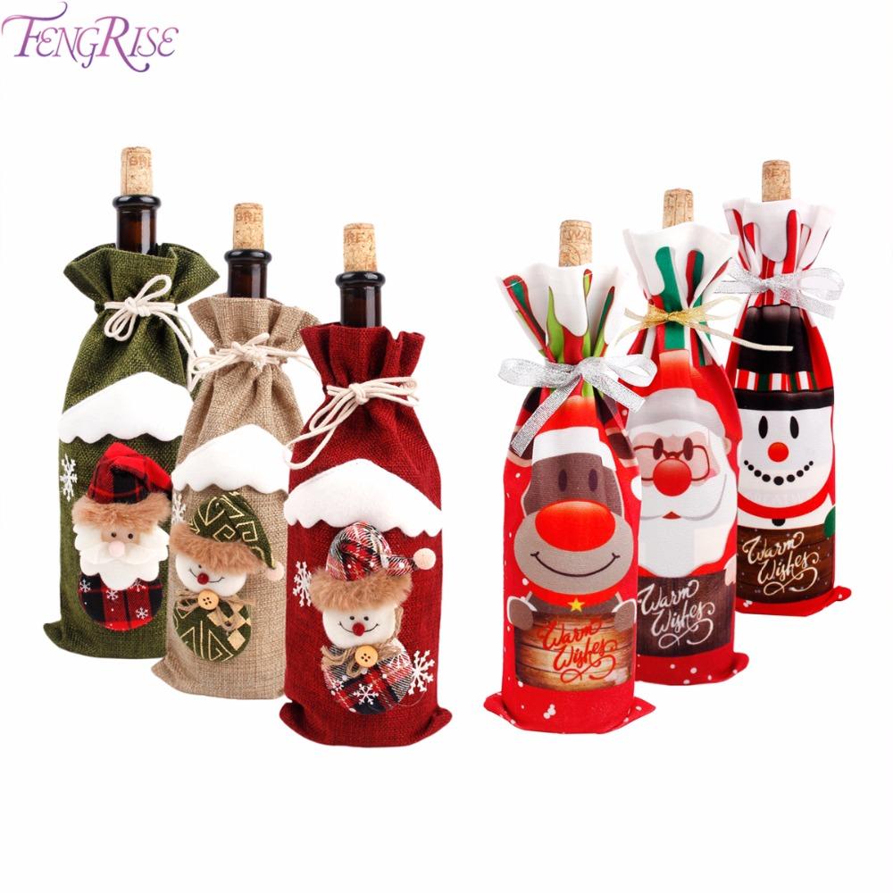 Изображение товара: Рождественский чехол для винной бутылки, Рождественский Декор для домашнего стола 2021, Рождественское украшение, подарок на Новый год 2022