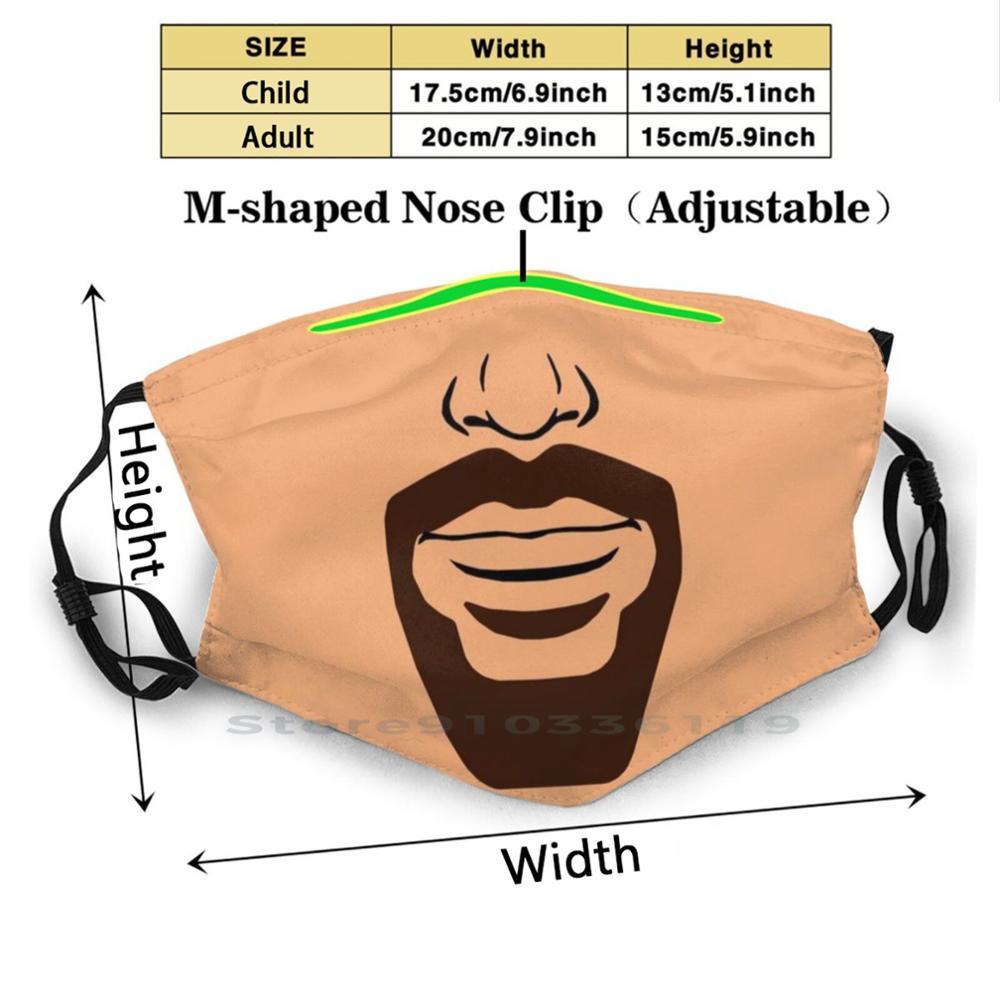 Изображение товара: Goatee маска для рта многоразовая маска для лица с фильтрами Детские бороды Усы волосы для лица Волосы для лица американские