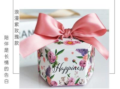 Изображение товара: Новинка, европейский шестигранный стиль, коробка для конфет, свадебные сувениры, бумажные подарочные коробки с лентой, подарок на день рождения, вечерние подарочные сумки