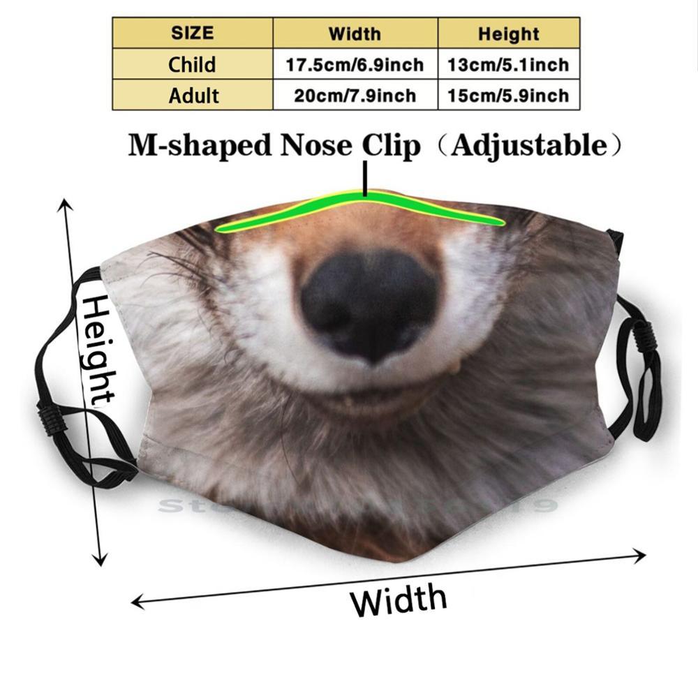 Изображение товара: Маска для лица с лисой дизайн Пылезащитный фильтр смываемая маска для лица дети лиса кошка Защитная Веселая лицо язык рот животных пушистый