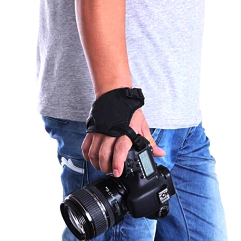 Изображение товара: Новинка ремешок на запястье из искусственной кожи для камеры Универсальный мягкий ремешок на запястье для камеры Canon Nikon Sony Olympus черный