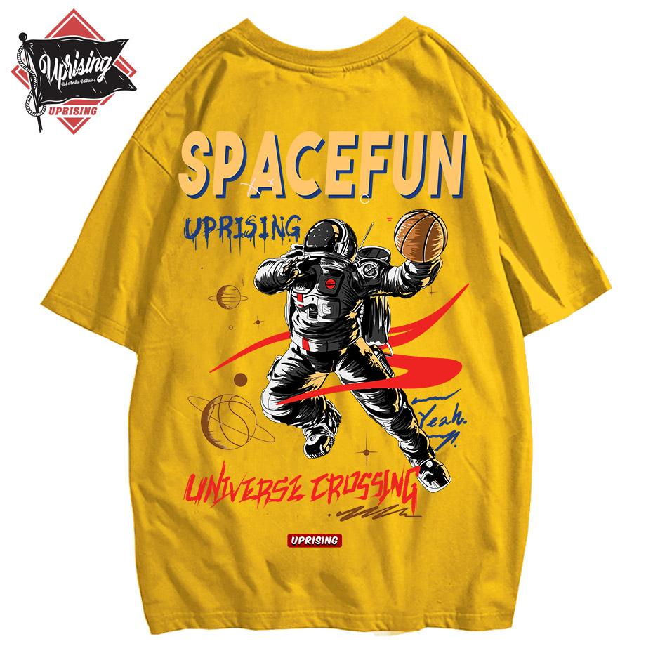 Изображение товара: Футболка мужская с коротким рукавом, оригинальная уличная одежда с изображением космоса и астронавта, в европейском и американском стиле