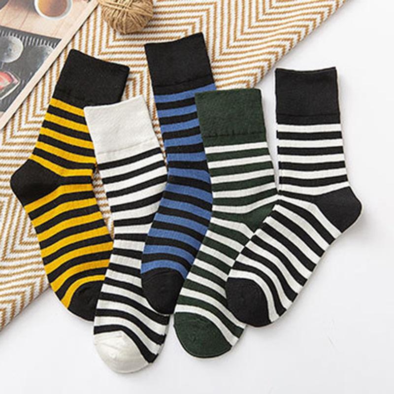 Изображение товара: Забавные милые японские школьные хлопковые свободные полосатые носки в стиле Харадзюку для девочек; Цветные женские дизайнерские носки в стиле ретро; Цвет желтый, белый