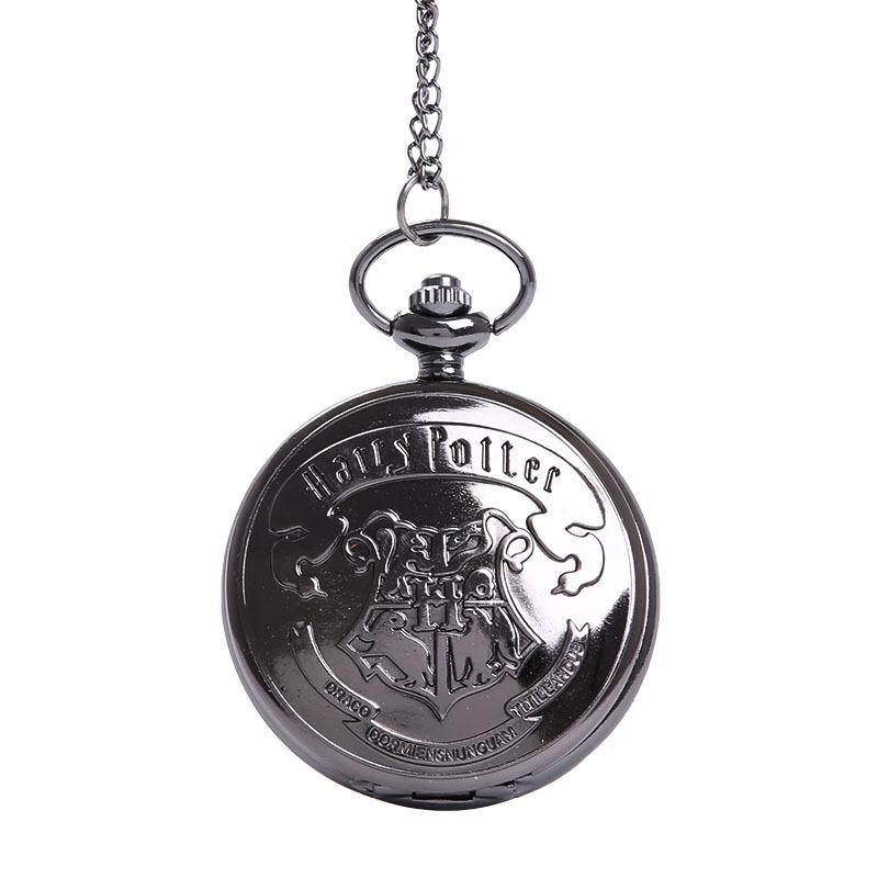 Изображение товара: Винтажные кварцевые карманные часы ожерелье унисекс бронзовые антикварные модные милые черные карманные часы