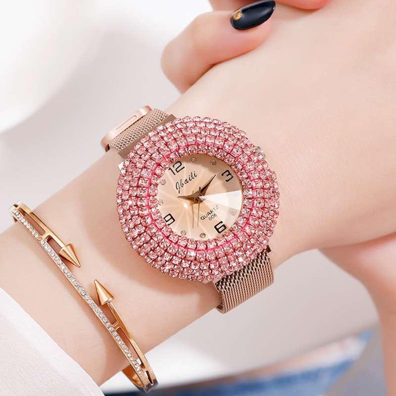 Изображение товара: Brand Luxury Genuine Ladies Watch Women Watches Minimalism Casual Full Diamond Wristwatch Magnet Fashion Female Gift Watch