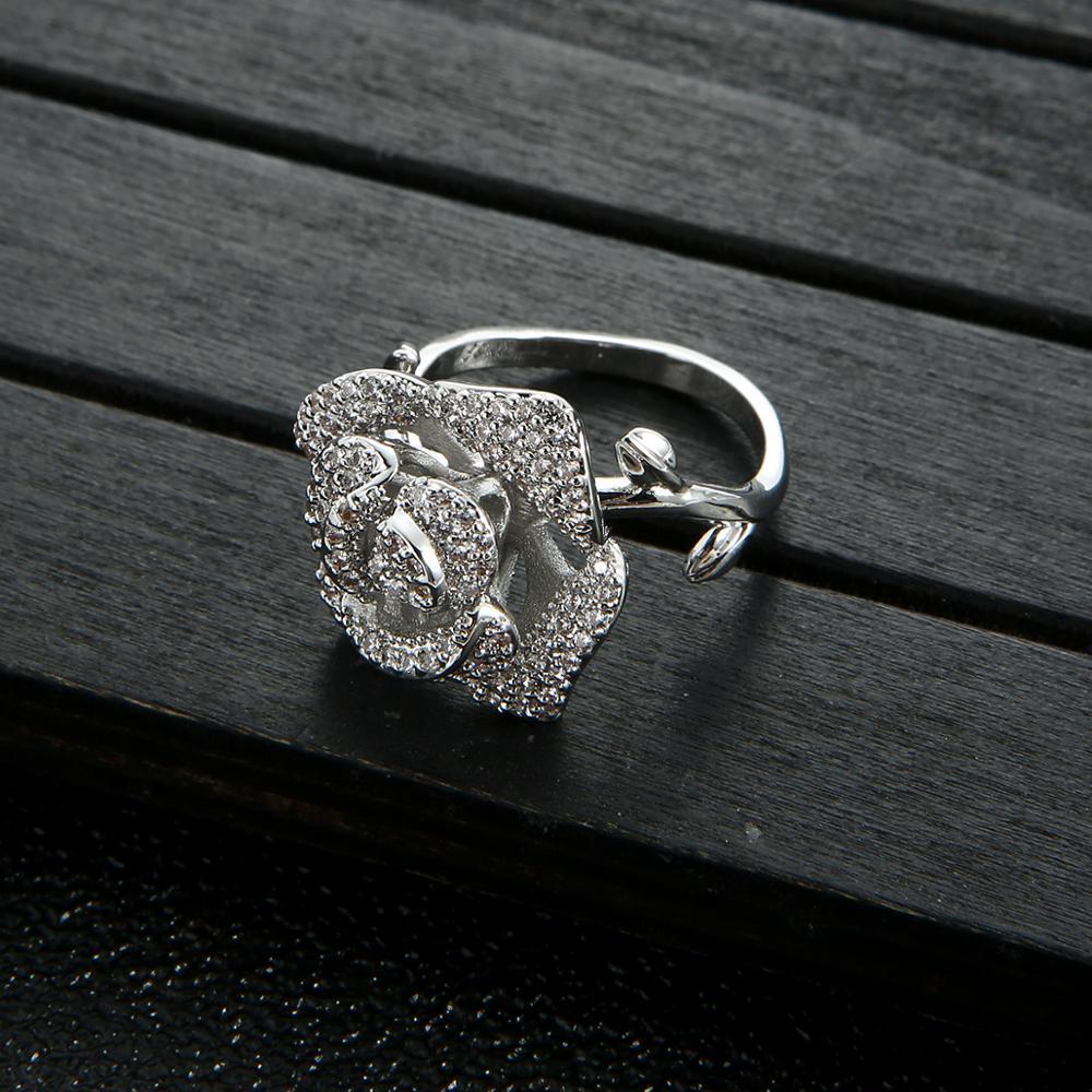 Изображение товара: Женские кольца с бусинами, составные кольца с цветком розы, Свадебные украшения с кубическим цирконием, кольцо для пляжа в богемном стиле