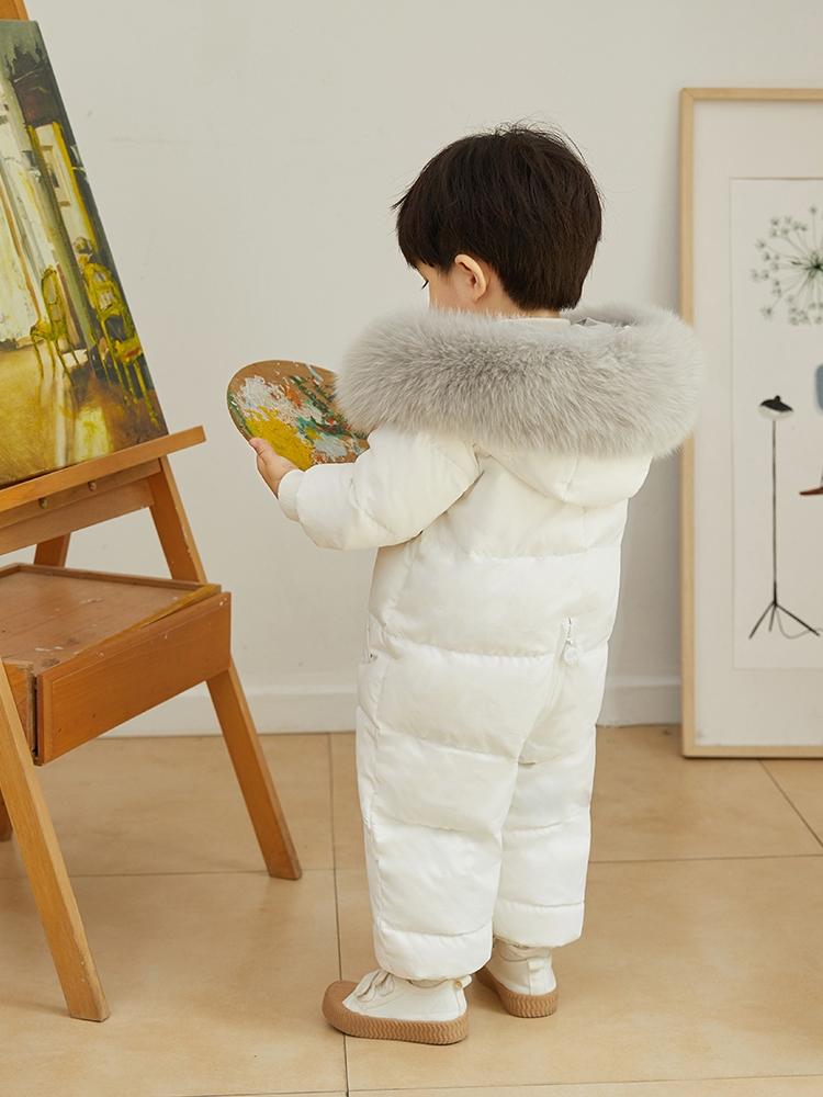 Изображение товара: Детский комбинезон для русской зимы с воротником из натурального Лисьего меха