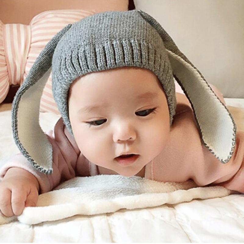 Изображение товара: Шапка детская осенне-зимняя вязаная, детская шапка Очаровательная, кролик длинное ухо