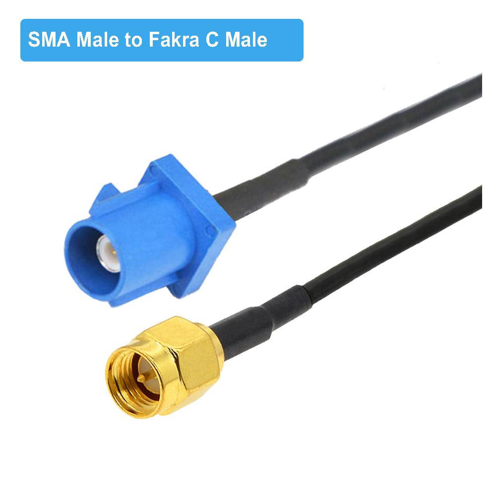 Изображение товара: 10 шт. SMA штекер в синий Fakra C женский разъем RG174 RF коаксиальный Pigtail GPS антенна удлинитель для автомобиля