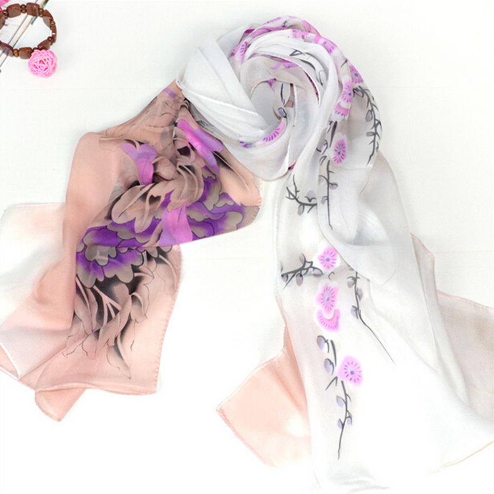 Изображение товара: Женский модный длинный цветочный шифоновый шарф с принтом, зимняя накидка, шаль