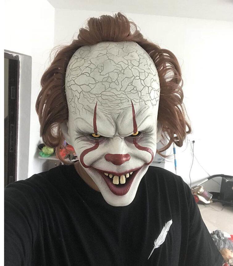 Изображение товара: Маска клоуна страшные маски на Хеллоуин, косплей, Stephen King's It Pennywise Joker, страшные латексные маскарадные маски, реквизит для костюма реалиста