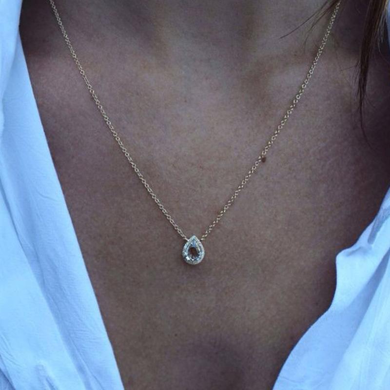 Изображение товара: HebeDeer простое модное ожерелье для девушек, цепочка для женщин, желтое золото, раннее ожерелье, ювелирные изделия для влюбленных, колье Kpop