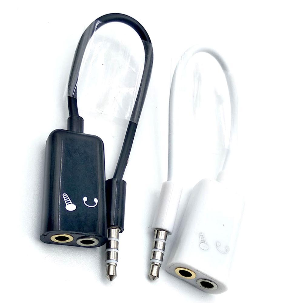 Изображение товара: «Два в одном», аудио-адаптер с двумя 3,5 мм разъем для наушников аудио сплиттер для кабелей микрофона + стерео штекер 2 в 1 4-полюсный разъем для подключения гарнитуры