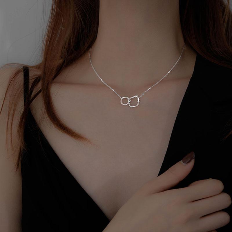Изображение товара: Женское Ожерелье XIYANIKE, серебристое Ожерелье Неправильной Формы с квадратным плетением, простая темпераментная Мода, сексуальная элегантная цепочка до ключиц