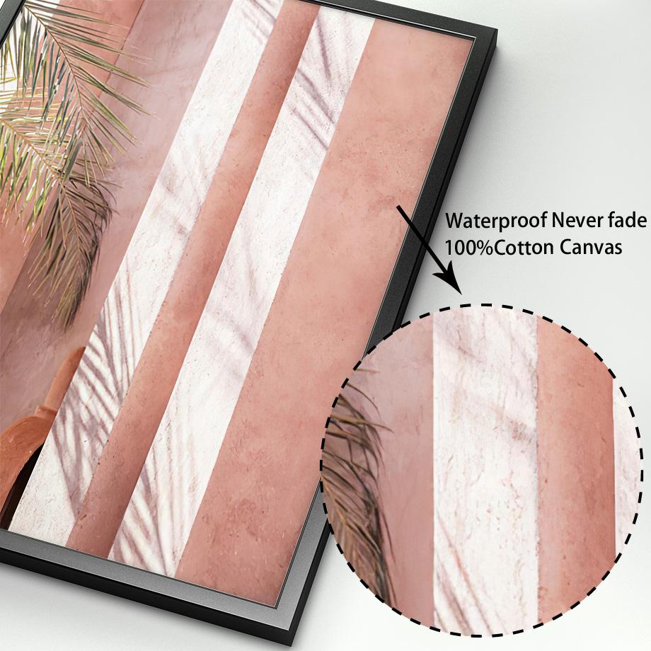 Изображение товара: Пальмовый лист Розовая тень золотая дверь пляжная раковина скандинавский плакат настенный художественный Принт Холст настенные картины для декора гостиной