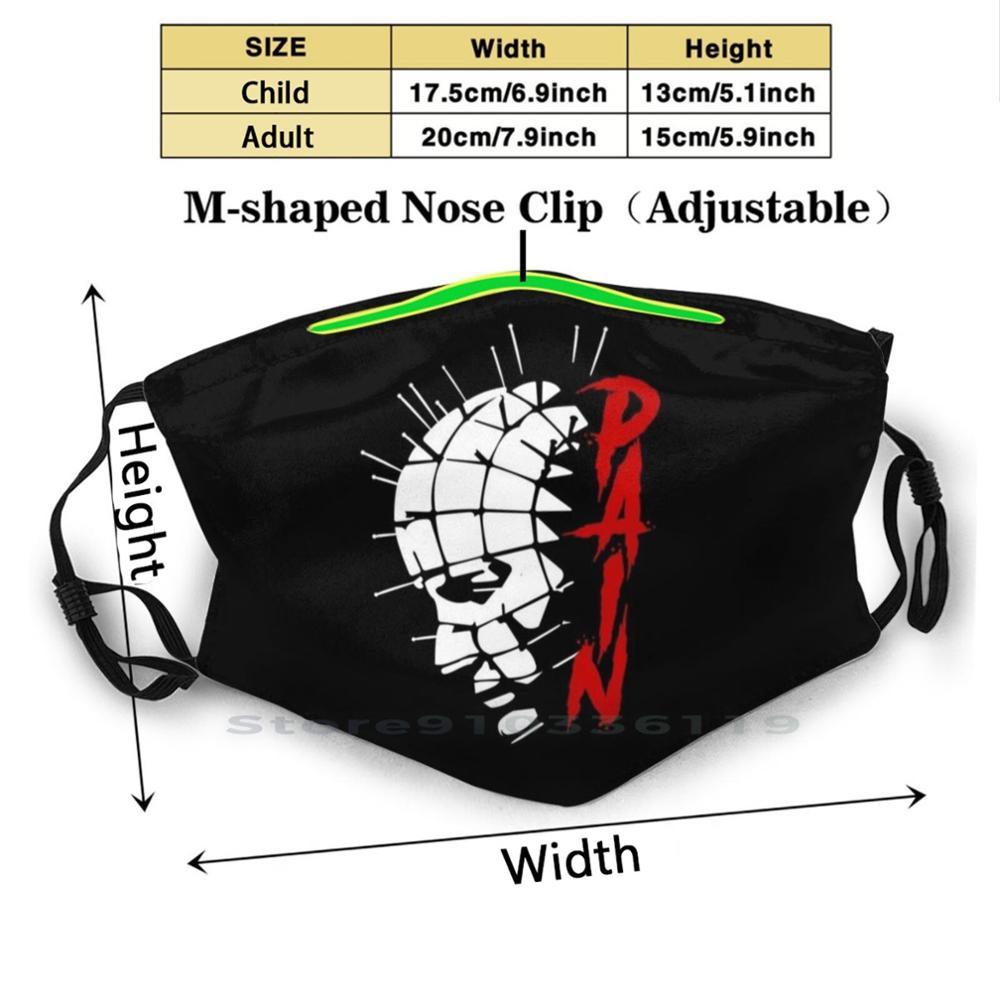 Изображение товара: Многоразовая маска для лица Pinhead Cenobite с фильтрами, детская маска-пазл Hellraiser Clive Barker с конфигурацией