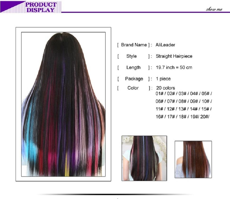 Изображение товара: Синтетические удлинители волос на одной заколке, 57 цветов, синтетические удлинители волос на заколке, длинные прямые шиньоны на заколке