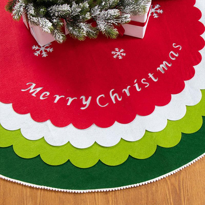 Изображение товара: Новинка, юбки на рождественскую елку, напольные коврики, многослойная вязаная юбка на елку с волнистым узором, коврик для украшения дома на новый год, Рождество, вечеринку