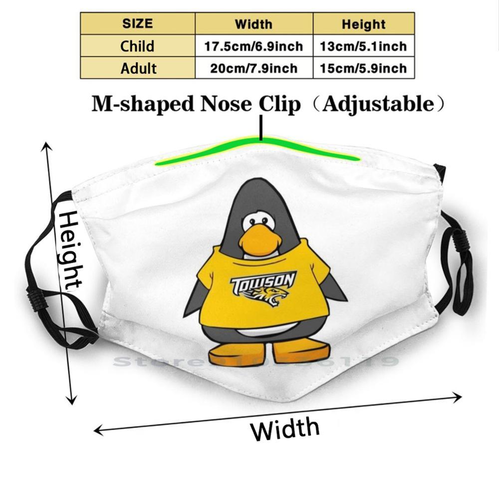 Изображение товара: Towson Club Penguin дизайн Пылезащитный фильтр смываемая маска для лица дети Towson Tu Towson Университет Мэриленд Тигры го Тигры