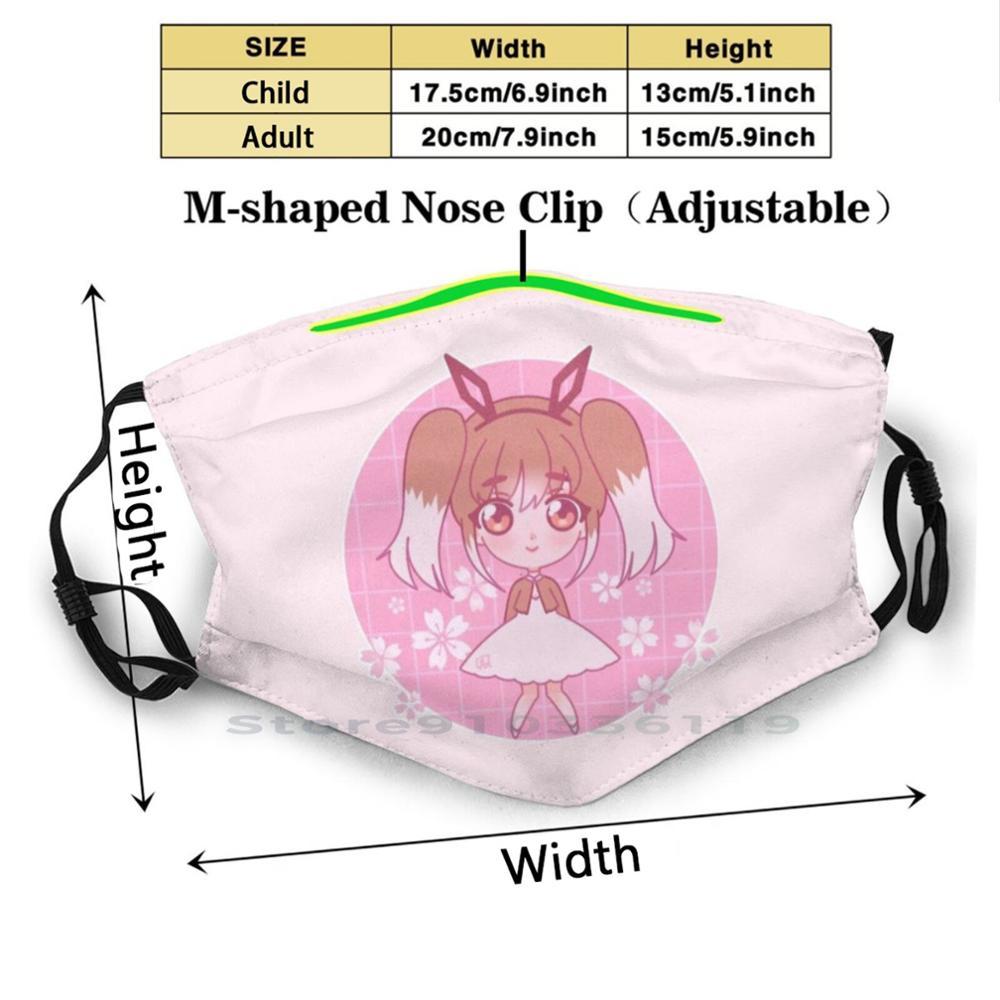 Изображение товара: Многоразовая маска Gijinka для девочек с принтом Pm2.5, маска для лица с фильтром, Детская Милая игровая маска для игр Nintendo, в эстетике анимационной девушки, кавайная Аниме Манга