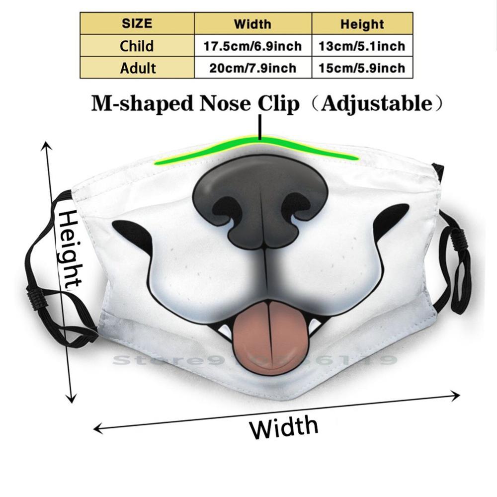 Изображение товара: Белая собака рот дизайн Пылезащитный фильтр смываемая маска для лица дети Собака Щенок волк животное ветеринар белый