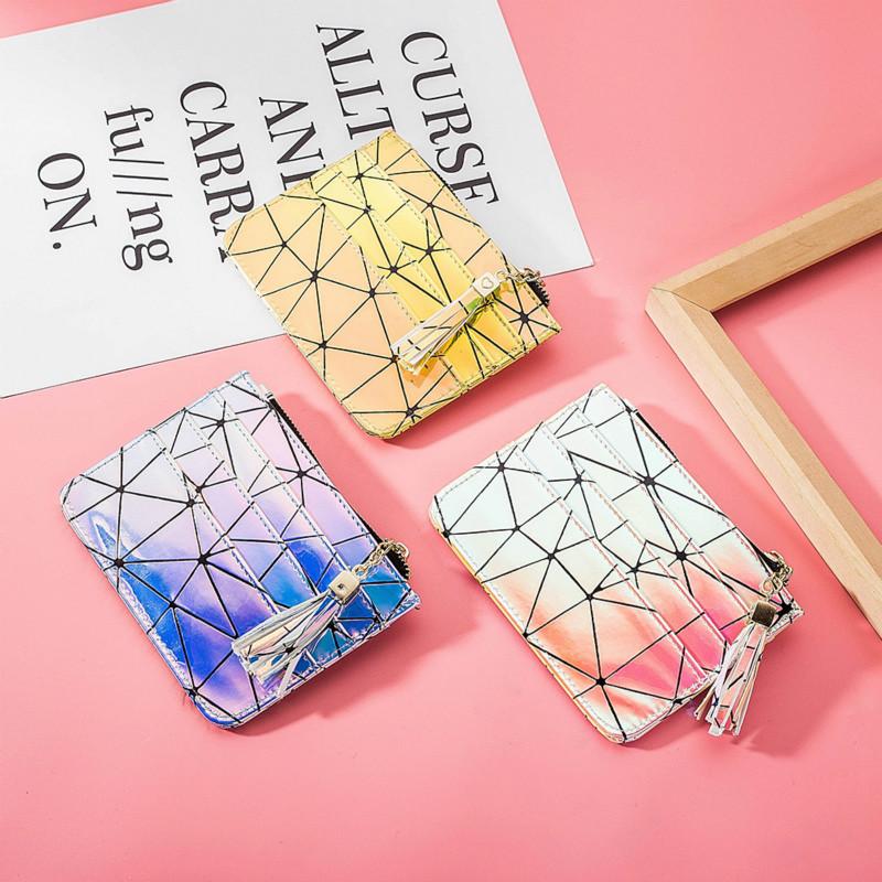 Изображение товара: New Mirror Multi Card Laser Card Package Zipper Large Capacity Coin Purse Wallet Geometric Diamond Card Package
