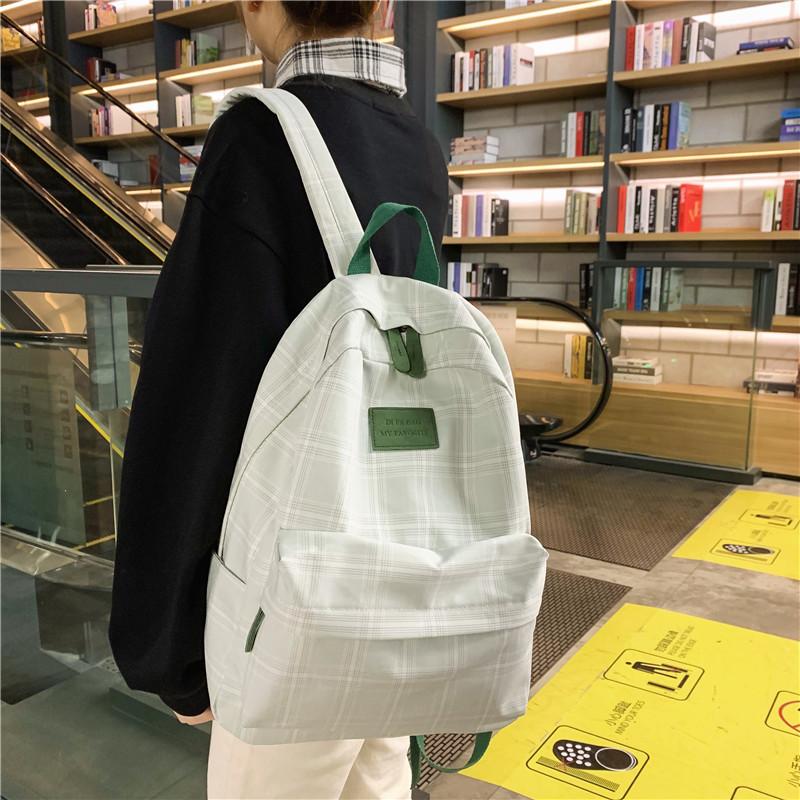 Изображение товара: Модная школьная сумка для девушек, повседневный новый простой женский рюкзак в полоску для книг, дорожные сумки на ремне для подростков