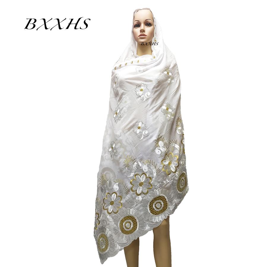 Изображение товара: 2020 высококачественные африканские женские хлопковые шелковистые шали с вышивкой, модные уличные шарфы, Дамская шаль