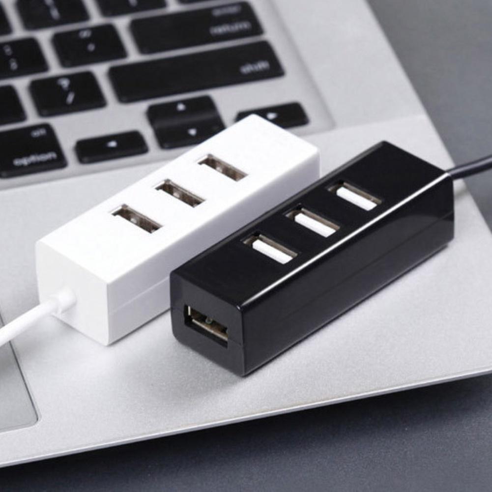 Изображение товара: Портативный 4-портовый разветвитель USB 2,0, разветвитель для ПК, ноутбука, настольного компьютера