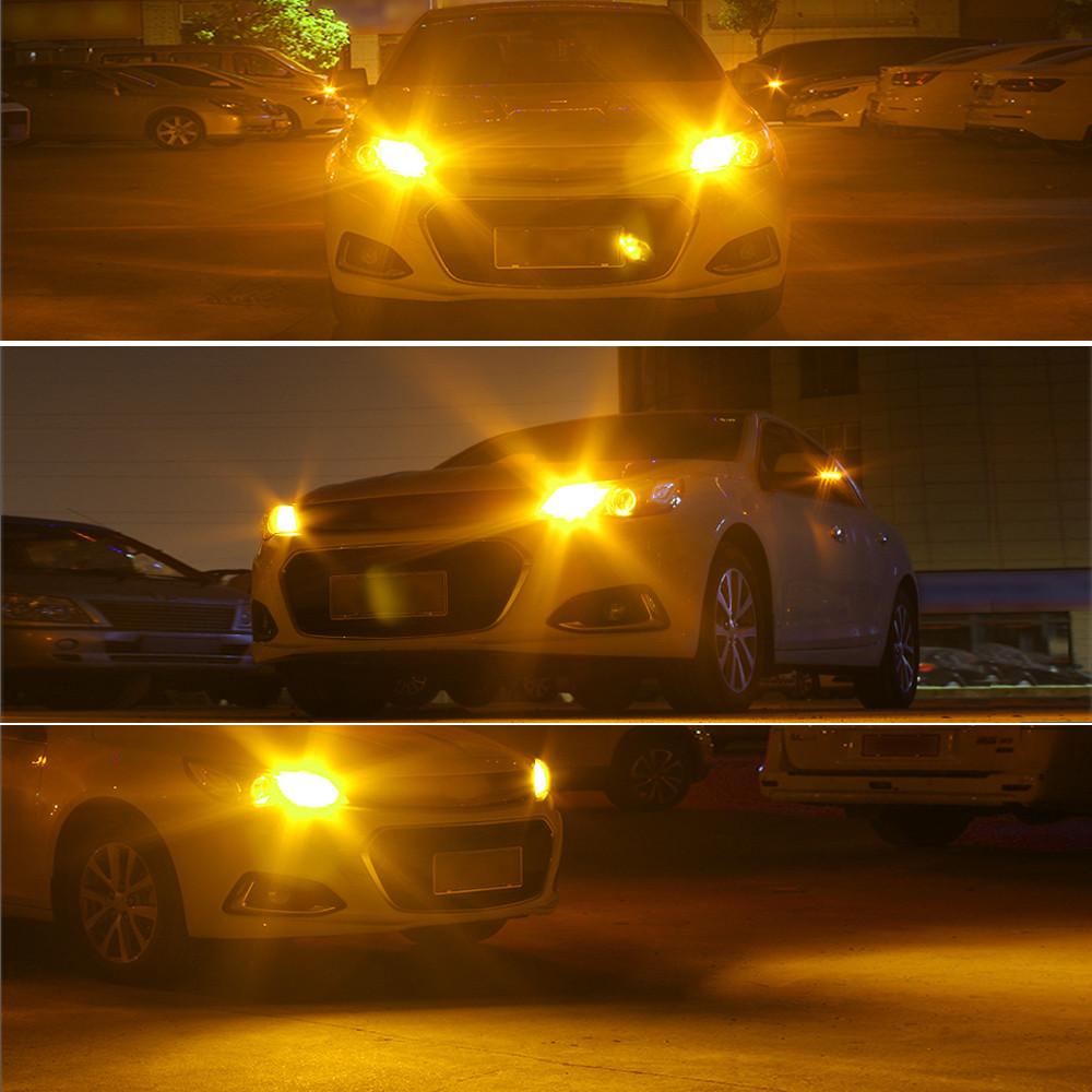 Изображение товара: Светодиодсветильник указатели поворота AUXITO T20 W21W, 2 шт., для VW Golf 4 5 6 7, чипсеты Canbus 3020 P21W PY21W 1156, светодиодный ная Автомобильная фара 2200K, янтарный