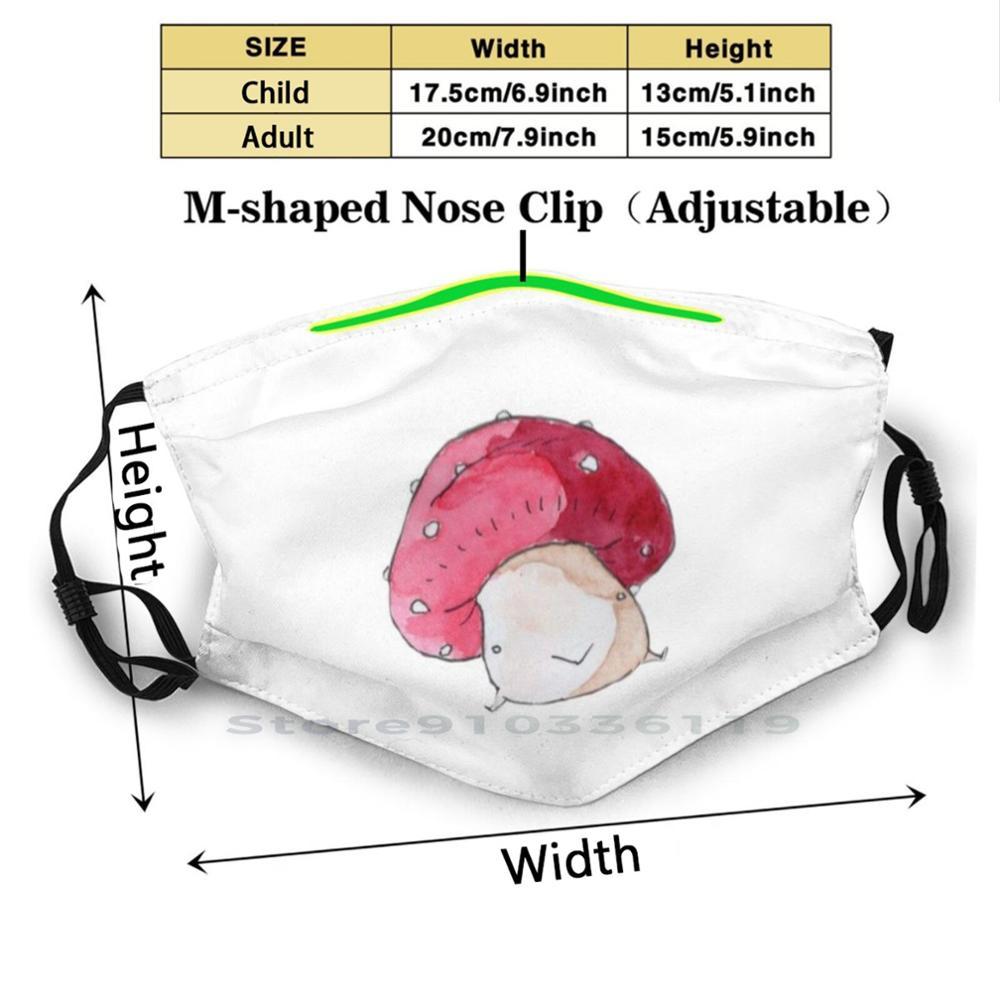 Изображение товара: Веселая смешная маска для лица Happy Mushum для взрослых и детей с фильтром грибные грибы осенние цвета