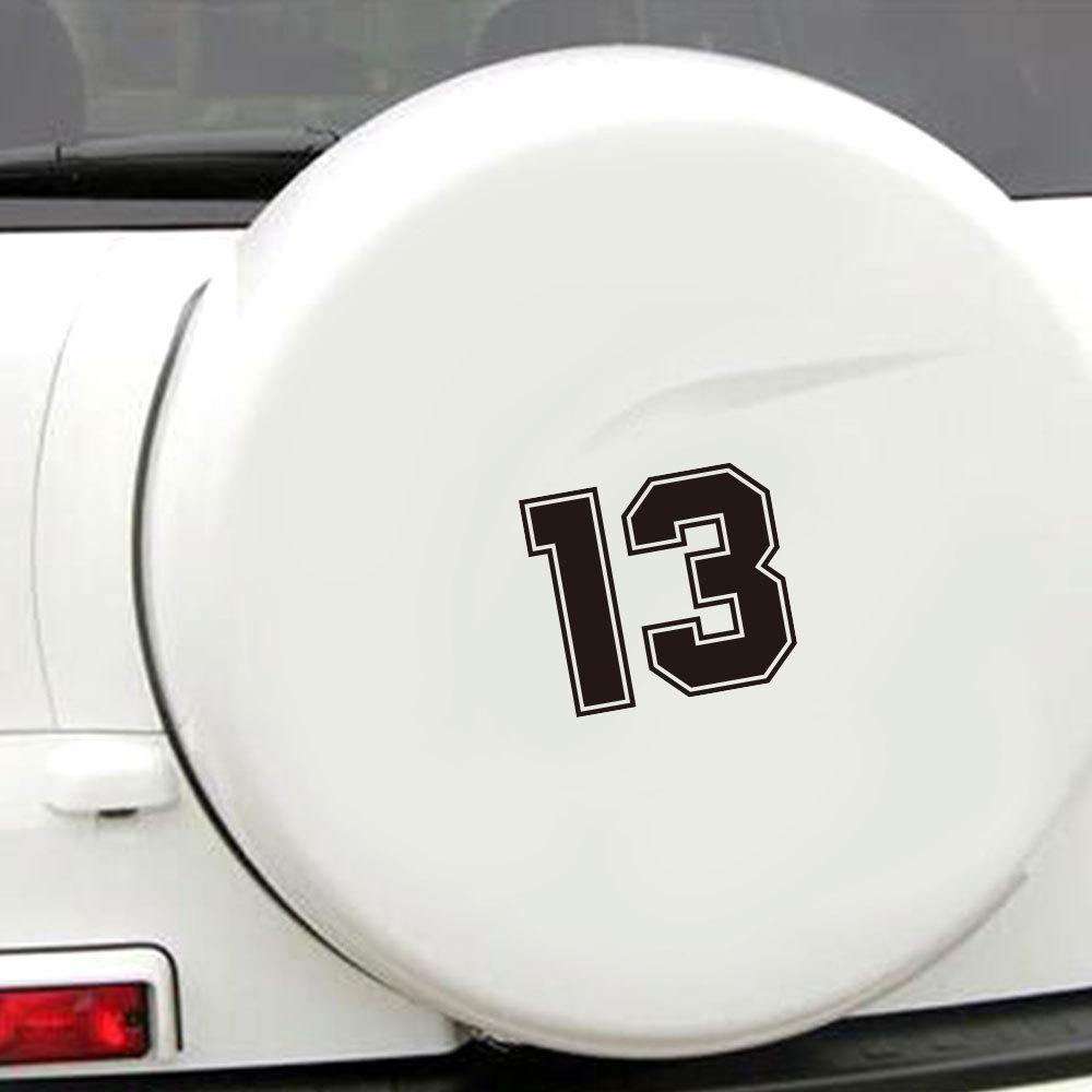 Изображение товара: Автомобильная наклейка Number 13, водонепроницаемые наклейки, автомобильное украшение, Виниловая наклейка для заднего стекла автомобиля, любой размер HY1722