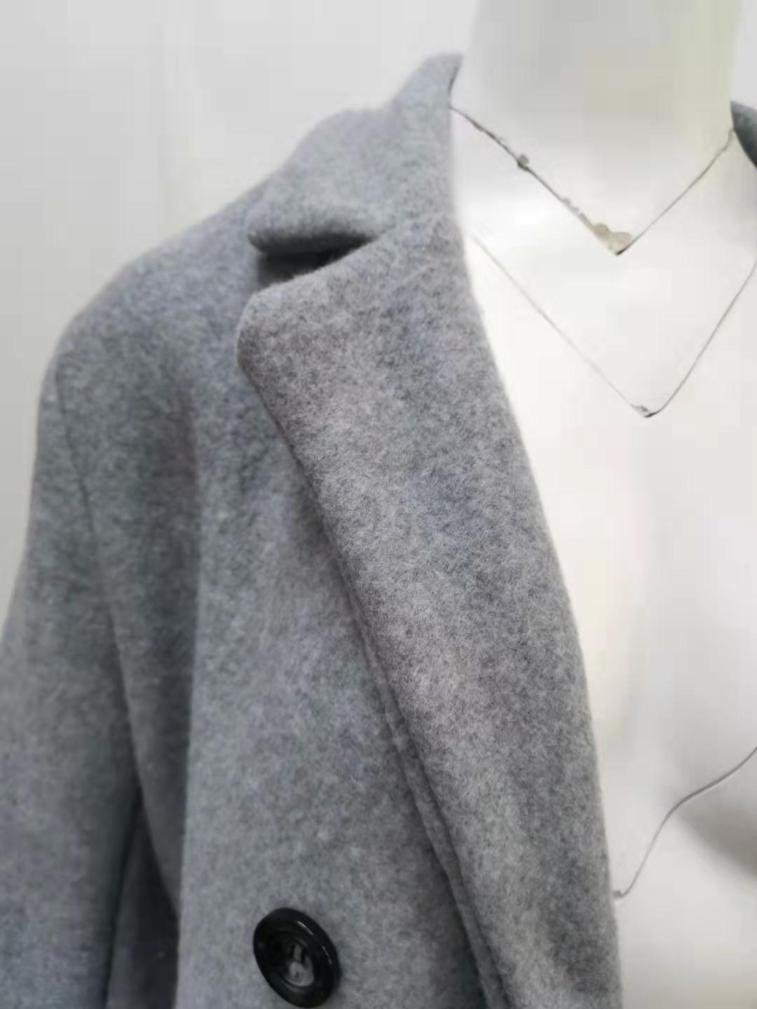Изображение товара: Пальто женское Шерстяное с отложным воротником, с длинным рукавом, большой размер 5XL, Осень-зима, 2020