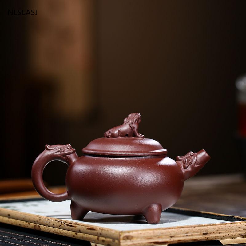Изображение товара: Китайский чайник из исинской глины, чайник с фильтром из фиолетовой глины, красивый чайник ручной работы, товары для чайной церемонии, Оригинальные подарки на заказ, 290 мл