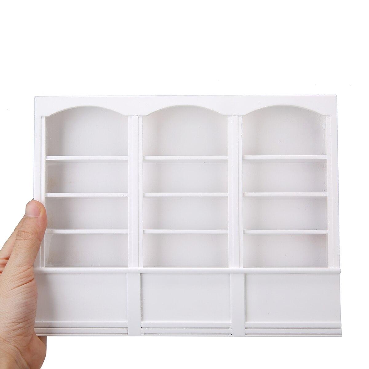 Изображение товара: 1 шт. 22,9x2,7x17,7 см миниатюрная мебель деревянный белый шкаф книжный шкаф для 1/12 аксессуары для кукольного домика