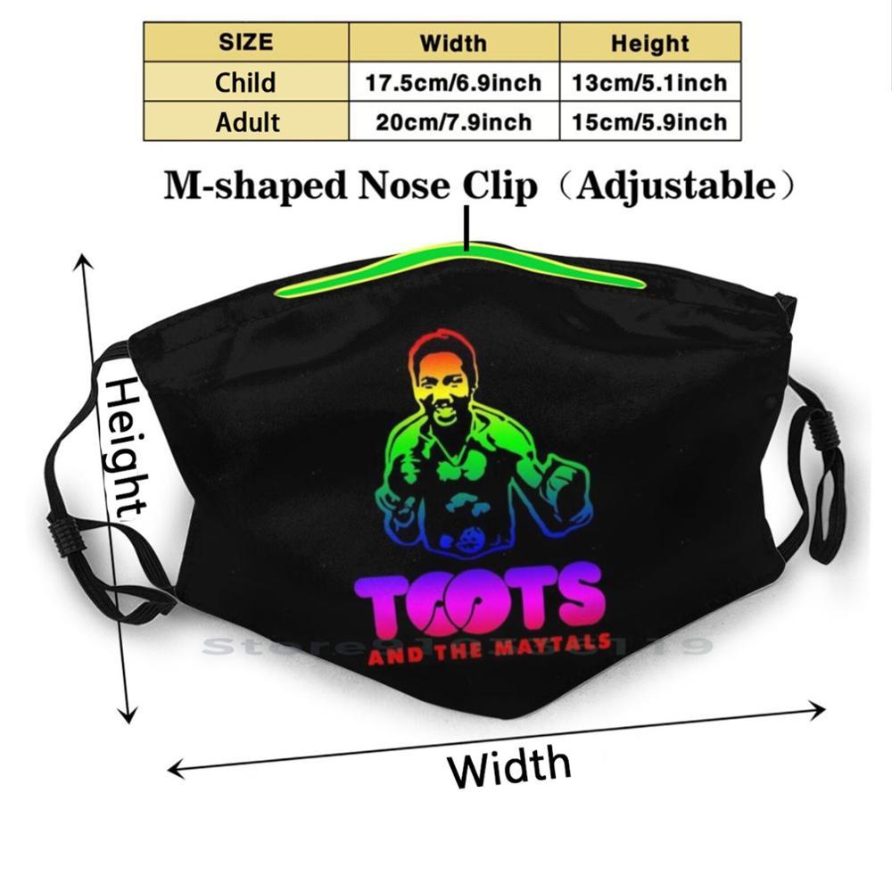 Изображение товара: Тоотс в Хиппи Радуга Стиль многоразовые рот маска для лица с фильтры для ямайский звуки Kingston черные регги Ska Music