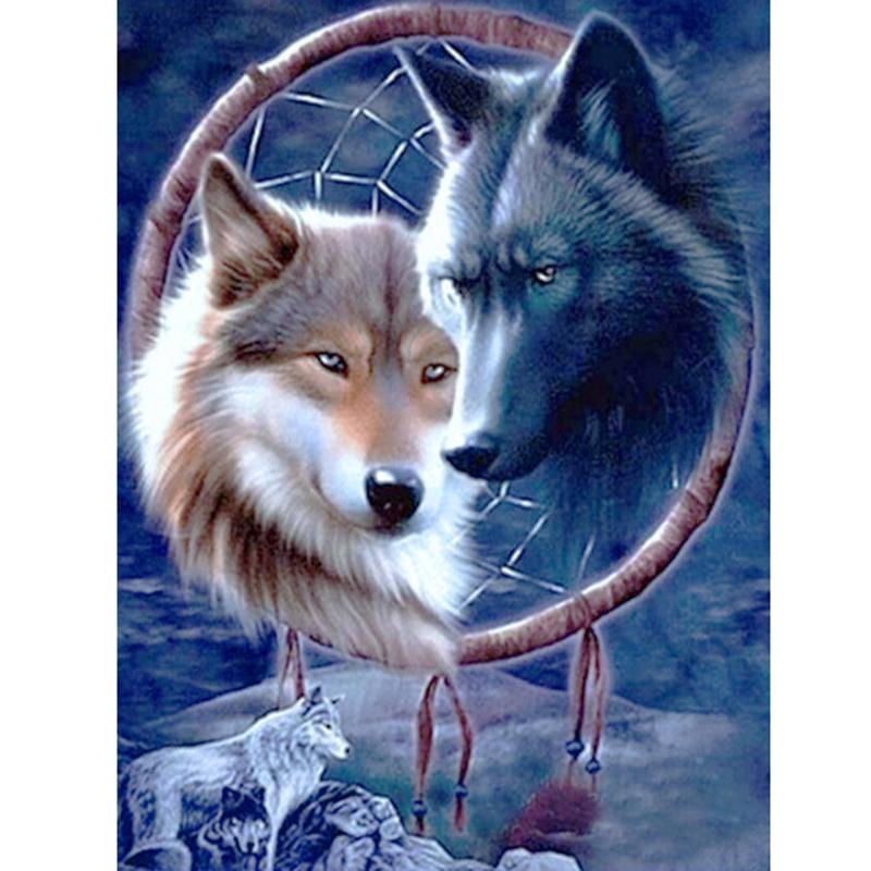 Изображение товара: Wolf DIY 5D Diamond Painting Full Square/Round Rhinestone Paintings Animal Diamond Embroidery Cross Stitch Wall Art Home Decor