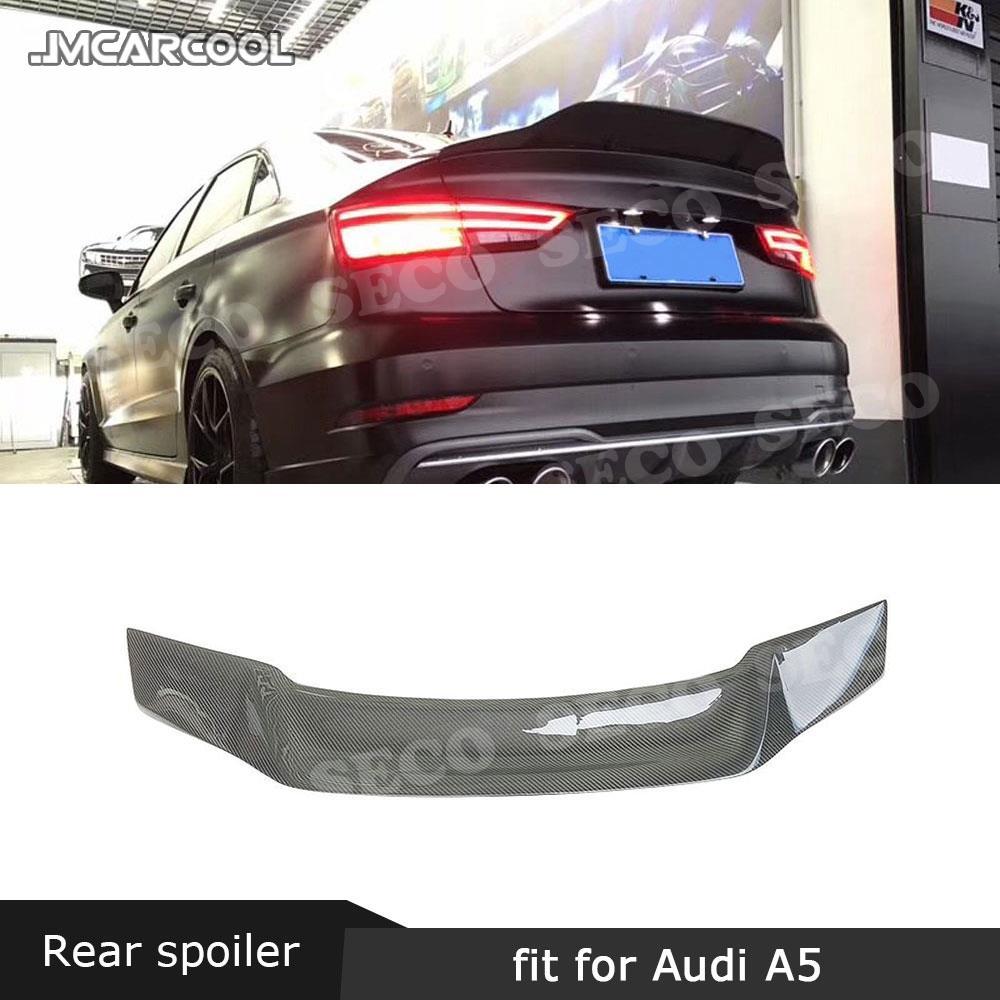 Изображение товара: Автомобильный задний спойлер для багажника из углеродного волокна, утиные крылья для Audi A5 S5 RS5 Седан 4 двери 2017 2018 2019 автомобильный стиль R