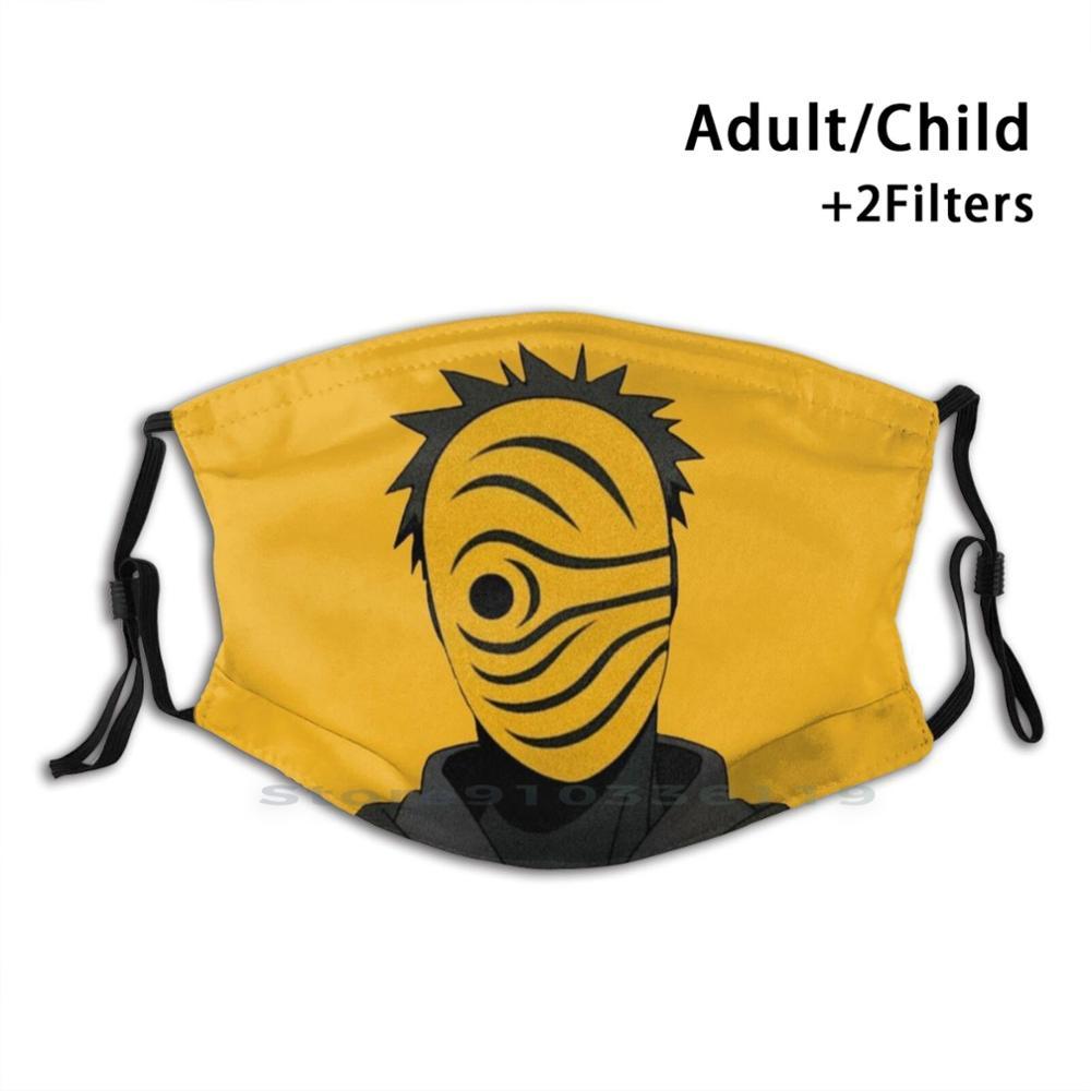 Изображение товара: Многоразовая маска для лица Obito Design с фильтрами, детская маска Мадара, Итачи, риннань, Шаринган, минималистичный силуэт, Dos, Uchiwa